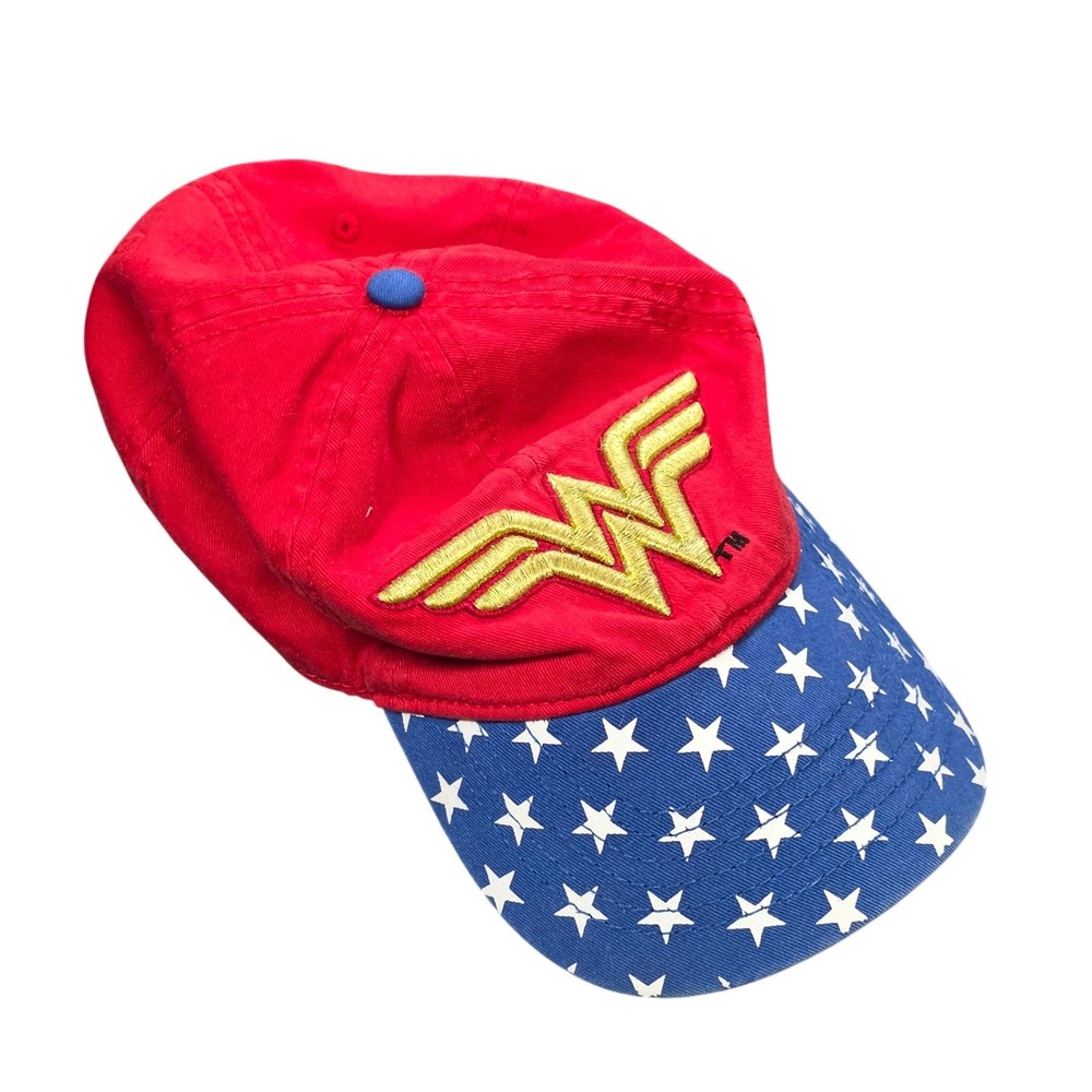 DC Comics Originals Wonder Woman Embroidered Logo Baseball Hat Cap Red Blue